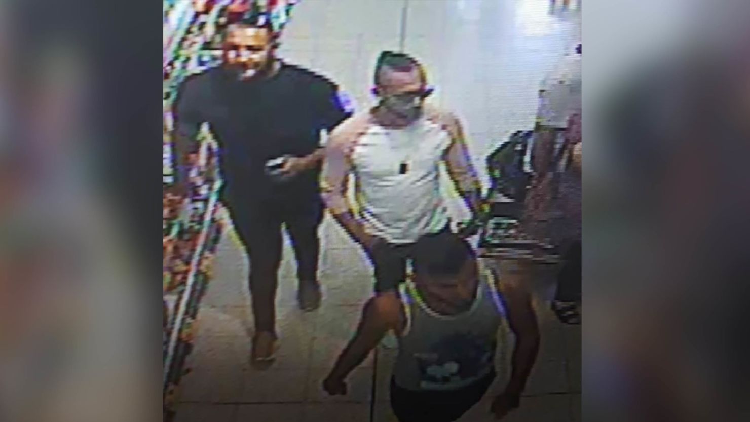 Police released security camera images of suspects in the acid attack on the 3-year-old boy in July 2018.