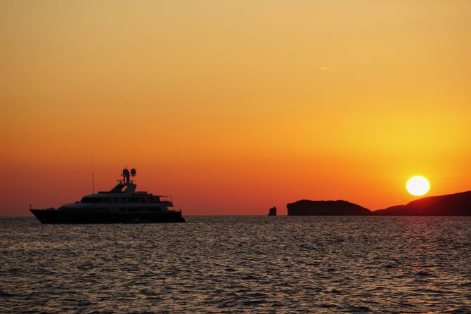 As the night creeps up, the west coast of Ibiza boasts some of the most beautiful sunsets in the Mediterranean.