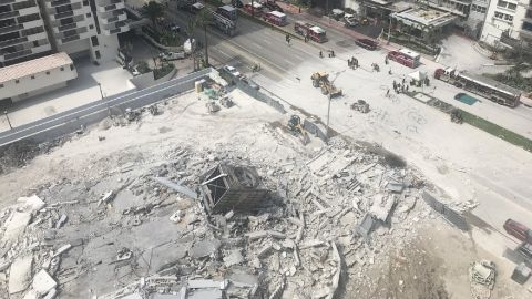 Miami Beach Police shared this overhead image of the collapsed building.