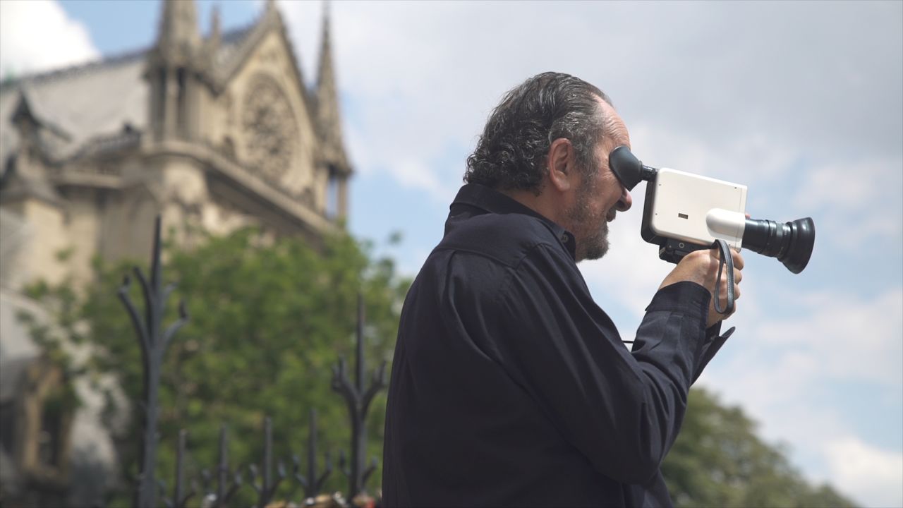 Paolo Roversi exploring Paris through the lens of vintage video camera.
