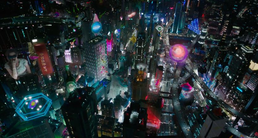 The 2017 movie "Ghost in the Shell" -- like the anime film it was based on -- is set in a future megalopolis filled with skyscrapers. The setting was inspired by dense Asian cities like Tokyo and Hong Kong.