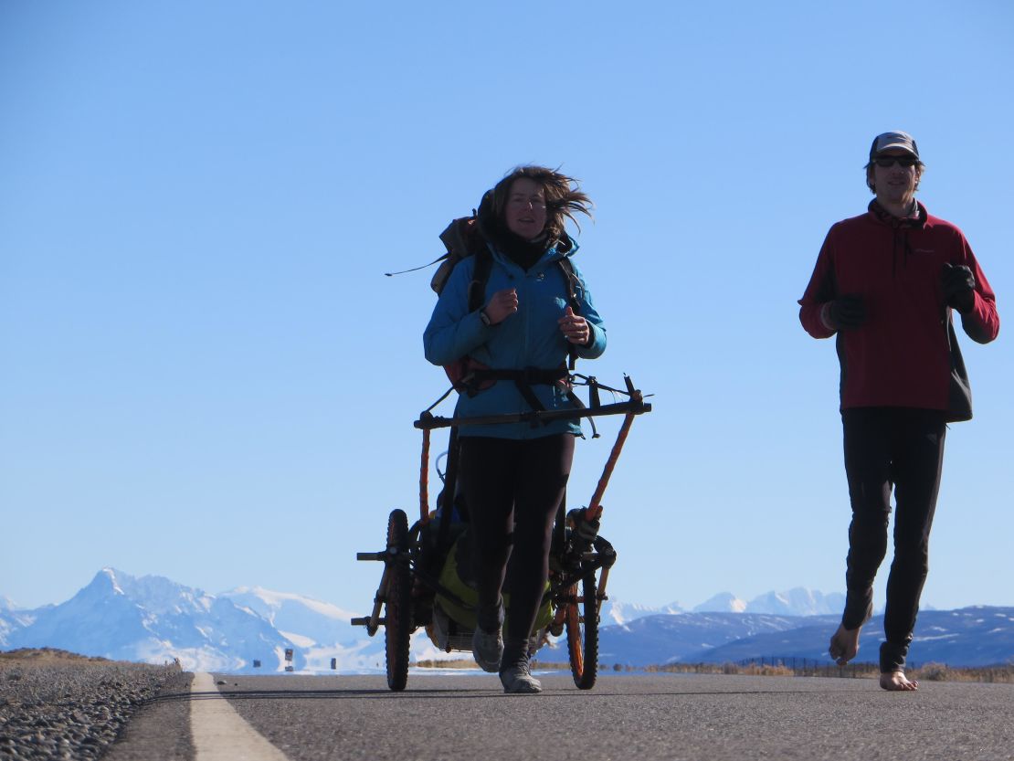 The couple during their 6,500 mile run through Latin America. 