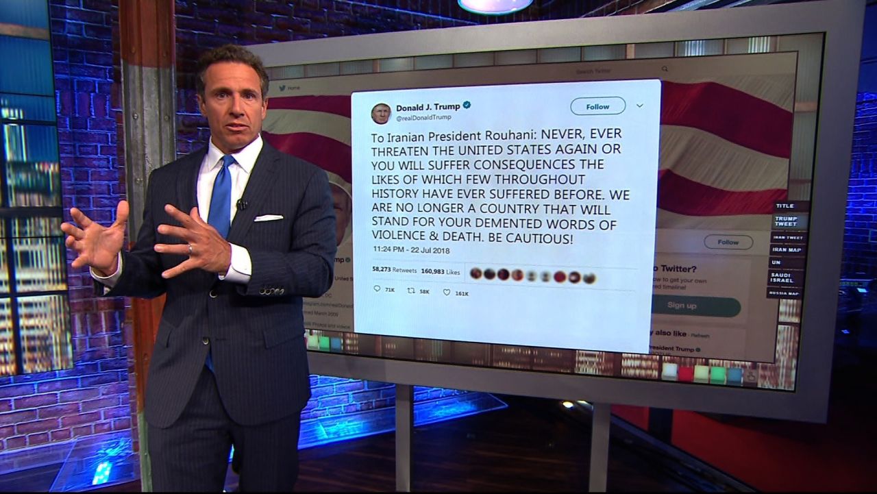 chris cuomo magic wall trump iran tweet