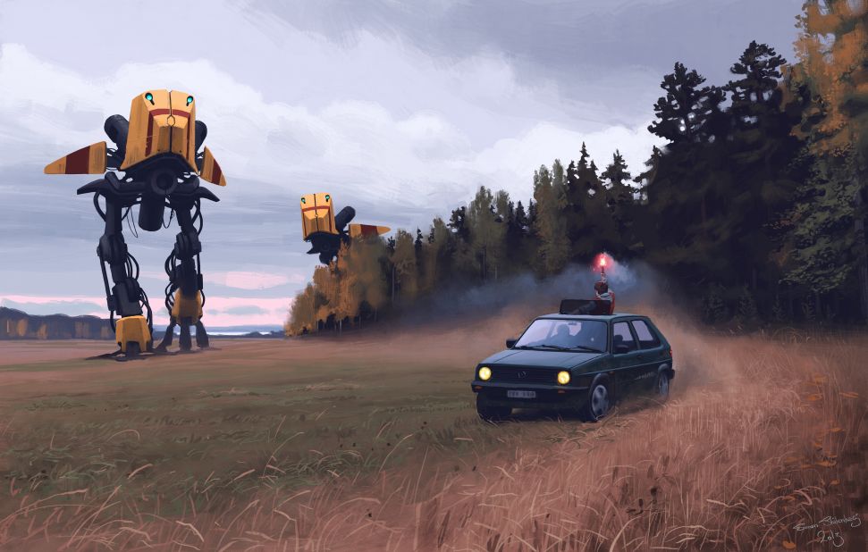 The story that accompanies the illustrations in "Tales from the Loop," written by Stålenhag in Swedish, revolves around the construction of a massive particle accelerator called the Loop. Although the book is set in Sweden, Stålenhag expects the TV series to be set in the US.