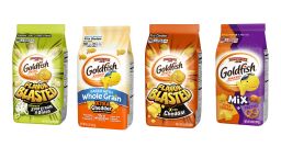 Flavor Blasted Sour Cream & Onion, Flavor Blasted Xtra Cheddar, Goldfish Baked with Whole Grain Xtra Cheddar Goldfish Mix Xtra Cheddar + Pretzel were recalled.