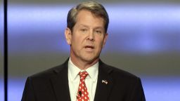 IN this May 20, 2018, file photo, Georgia Republican gubernatorial candidate Brian Kemp participates in a debate in Atlanta. President Donald Trump's surprise endorsement of Kemp is the latest example of the president diving deep into GOP primary politics. Kemp was surprised by the endorsement over his opponent in the runoff, Casey Cagle. (AP Photo/John Amis, File)