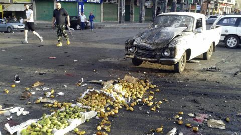 One of the attacks hit a market selling fruit and vegetables.