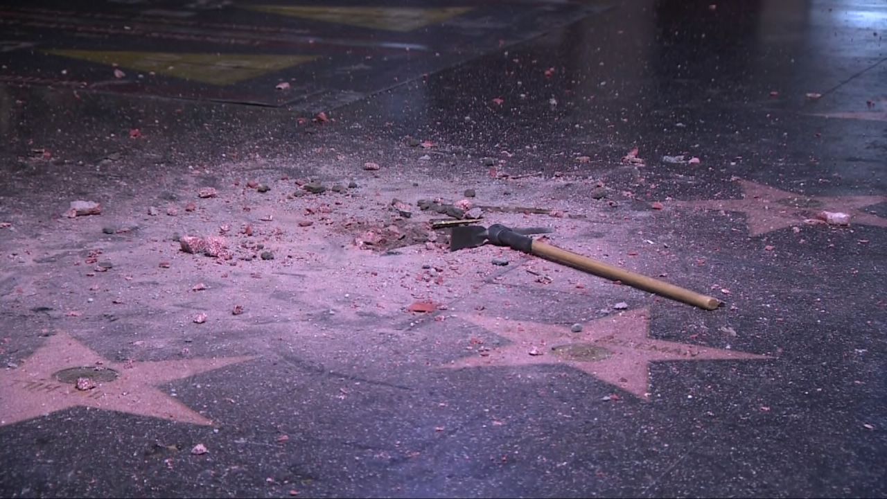 Donald Trump's star on the Hollywood Walk of Fame was destroyed early Wednesday.