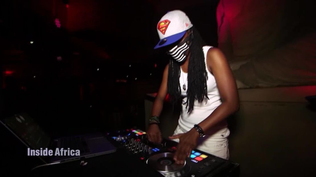 Nigeria's DJ Switch is famed for her distinctive mask on the decks. 