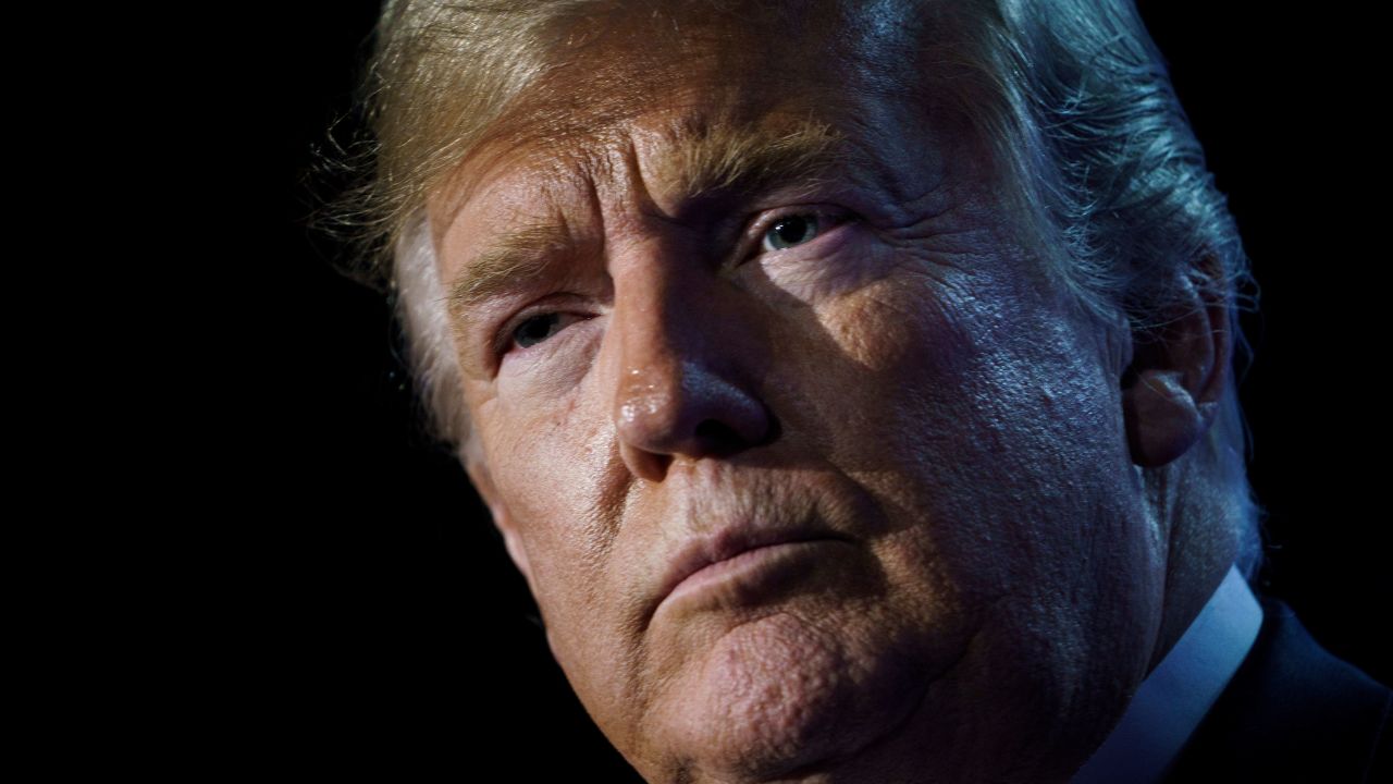 US President Donald Trump looks on as he addresses a press conference on the second day of the North Atlantic Treaty Organization (NATO) summit in Brussels on July 12, 2018. Brendan Smialowski/AFP/Getty Images