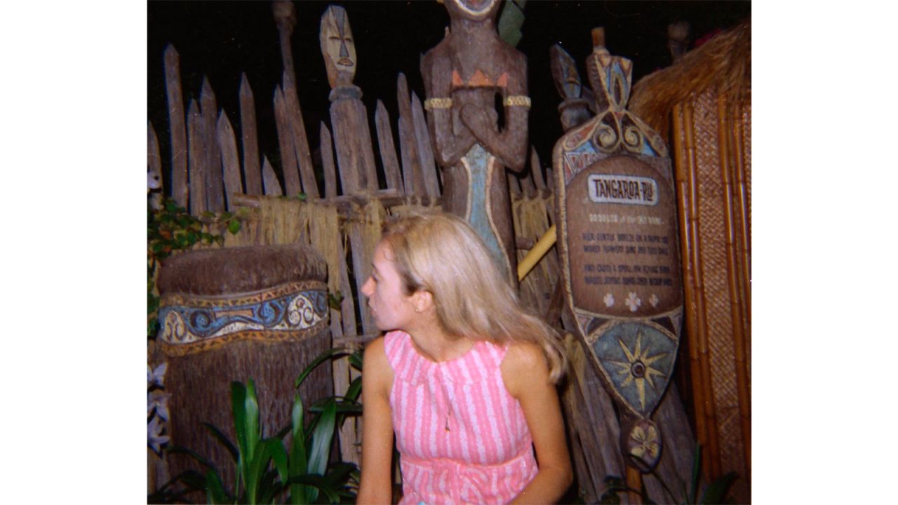 <strong>Recreating the past:</strong> Syverson and Judy plan to return to Disneyland in 2020 and may recreate some of their images. <em>Pictured here: Judy in the Enchanted Tiki Room.</em>