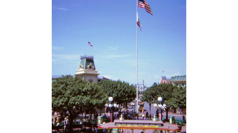 <strong>Day of activities: </strong>The couple spent 15 hours exploring the park: "We were there from open to close -- from 10 in the morning to one at night -- and we were constantly busy," remembers Syverson. <em>Pictured here: Main Street from the train station</em>