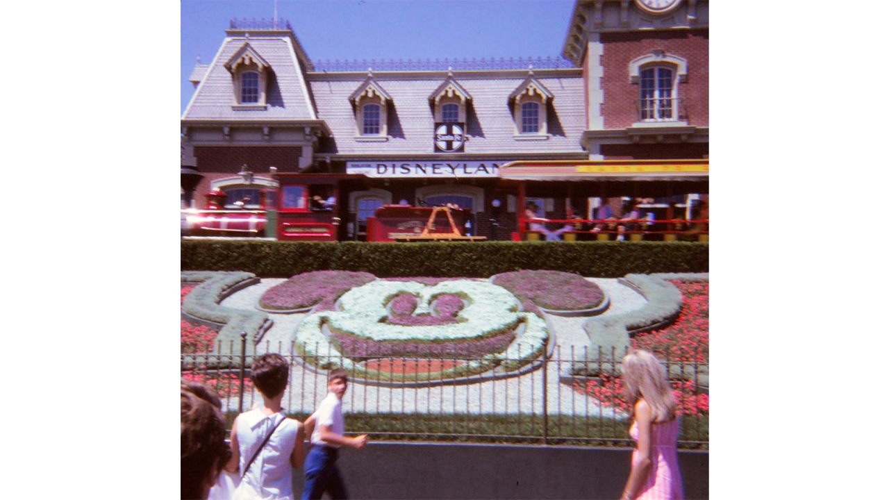 <strong>Days gone by: </strong>The vintage photos document what the park was like in its early incarnations. This image shows the entrance, with Judy on the right, in pink.
