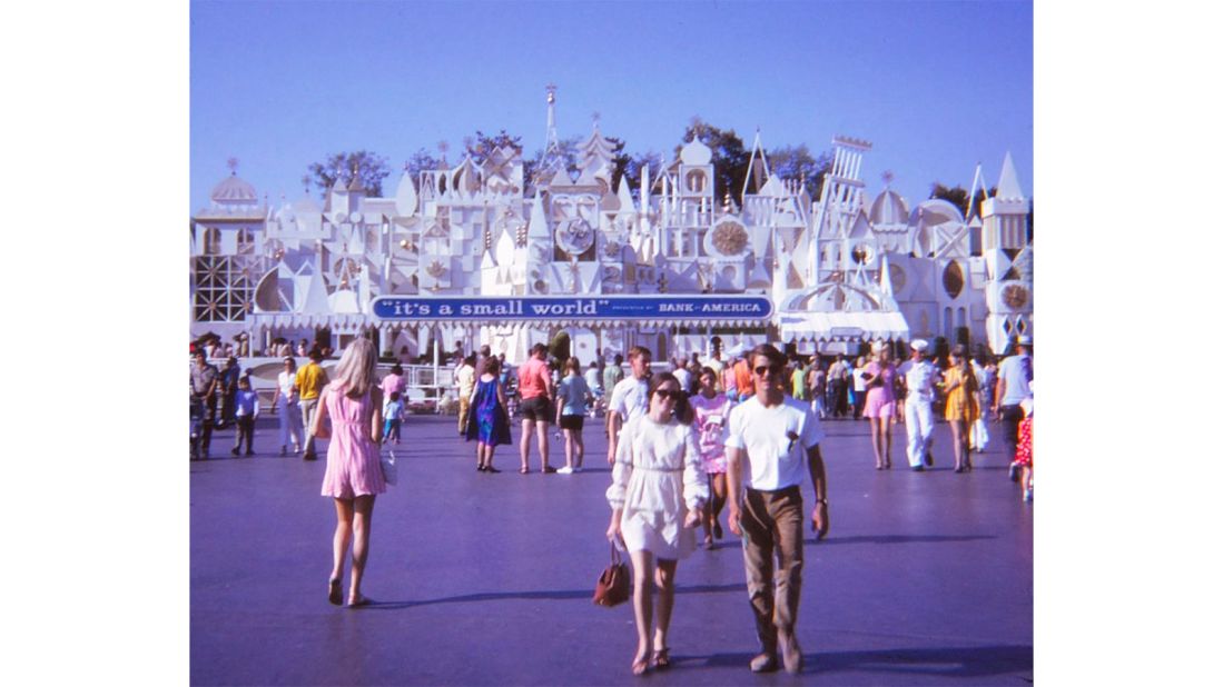 <strong>Iconic attractions: </strong>The photos feature famous attractions, including It's a Small World, pictured here, and Sleeping Beauty's castle.