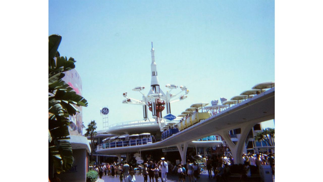 <strong>Changing times: </strong>Some of the rides are still there, others, such as the Tomorrowland Rocket Jets ride and the PeopleMover, pictured here, are long since retired.