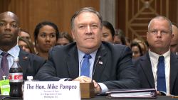 US Secretary of State Mike Pompeo testifies at the Senate Foreign Relations Hearing on Wednesday, June 25.