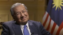 Malaysian Prime Minister Mahathir Mohamad speaks to CNN at his offices south of the country's capital Kuala Lumpur. 