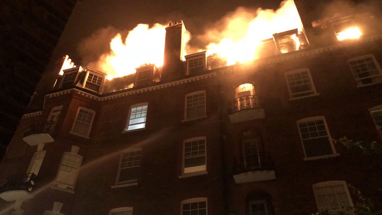 A fire broke out at an apartment building in northwest London in the early hours of July 26, 2018.