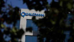 SAN JOSE, CA - NOVEMBER 01:  A sign is posted at a Qualcomm office on November 1, 2017 in San Jose, California. As Apple and Qualcomm remain locked in a lengthy legal battle over patents and royalties held by Qualcomm, Apple is beginning to design prototypes of iPhones and iPads that will use Intel modems instead of Qualcomm modems.  (Photo by Justin Sullivan/Getty Images)