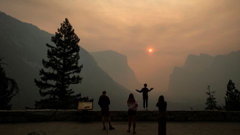 Smoke from the Ferguson Fire fills California's Yosemite Valley on Wednesday, July 25. Some of the most iconic areas of Yosemite National Park were forced to close because of the wildfire.