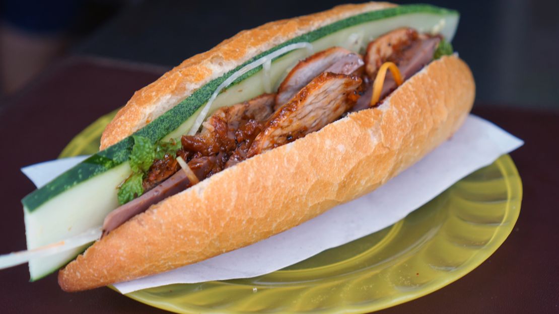 The owner of Phi Banh Mi uses a special roasted pork belly in his banh mi.