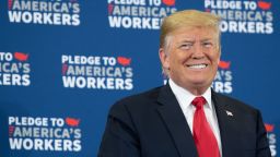 US President Donald Trump holds a roundtable discussion on workforce development at Northeast Iowa Community College in Peosta, Iowa, July 26, 2018. (SAUL LOEB/AFP/Getty Images)