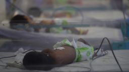 In this photograph taken on April 26, 2016, newly born babies lie in a maternity ward at a government hospital in Gwalior.
Police fear staff at the private Palash Hospital were selling babies for as little as 100,000 rupees ($1,500), with agents convincing unmarried mothers to give birth at the facility and then abandon them. / AFP / MONEY SHARMA / TO GO WITH AFP STORY INDIA-HOSPITAL-CRIME-INFANTS,FEATURE BY JALEES ANDRABI         (Photo credit should read MONEY SHARMA/AFP/Getty Images)