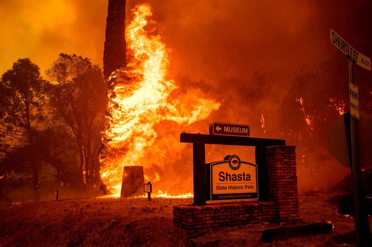 The Carr Fire tears through Shasta on July 26.