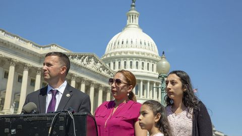 US Rep. Darren Soto with  Alejandra Juarez, a mother and veteran's wife who was deported on August 3