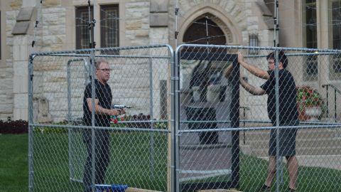 An Indianapolis church replaced a caged Holy Family with a mirror as a statement protesting US immigration policy.