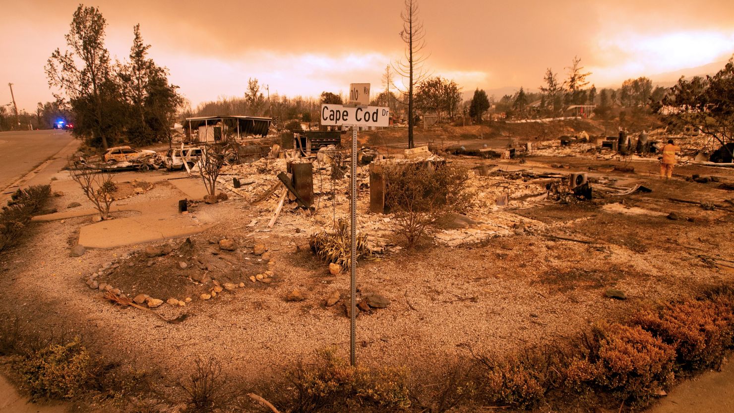 Burned out homes in Redding, California on July 27, 2018.