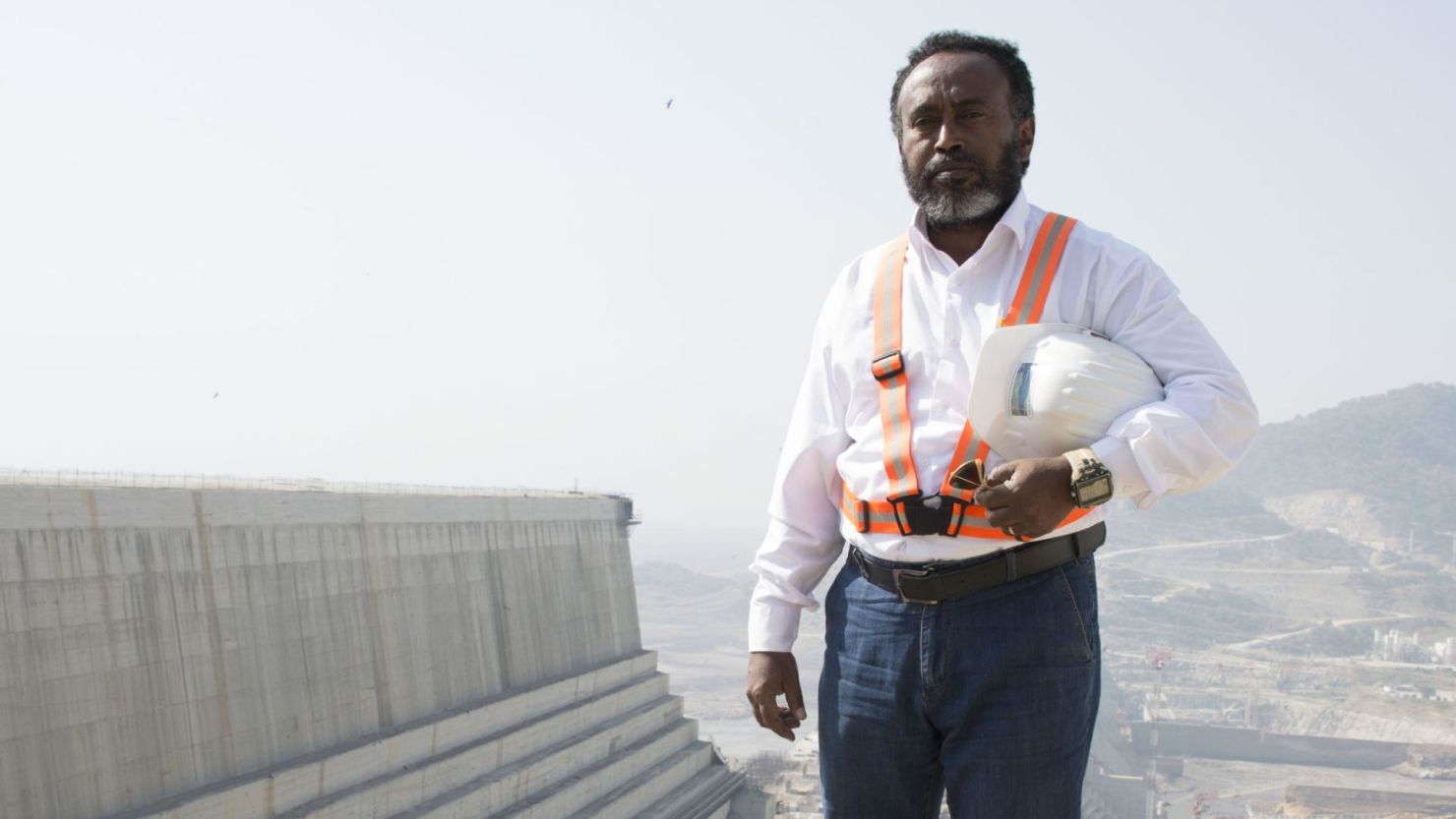 Simegnew Bekele at the Grand Ethiopian Renaissance Dam in November 2017.  