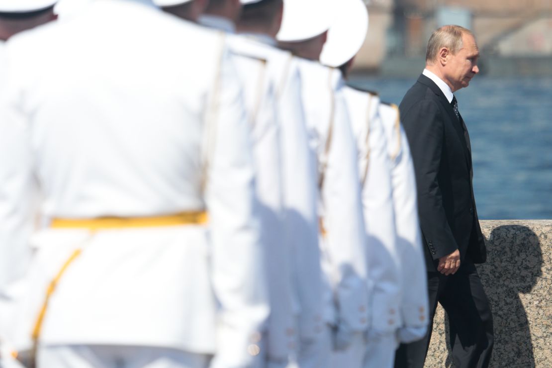 Russian President Vladimir Putin attends Sunday's parade.