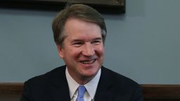 Supreme Court nominee Judge Brett Kavanaugh (L) meets with U.S. Sen. Mike Lee (R-UT) on Capitol Hill July 18, 2018 in Washington, DC. 