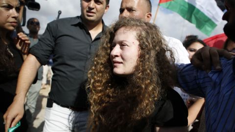 Palestinian teen activist Ahed Tamimi was released from an Israeli prison on Sunday. 