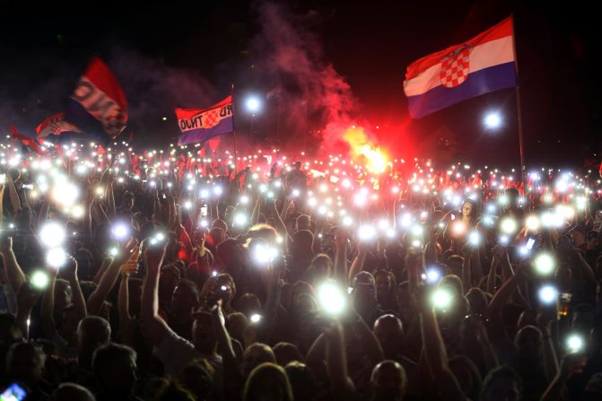 Fans welcome Croatian national soccer team coach Zlatko Dalic in his hometown of Livno, Bosnia and Herzegovina, on Tuesday, July 24. <a href="index.php?page=&url=https%3A%2F%2Fwww.cnn.com%2F2018%2F07%2F22%2Fsport%2Fgallery%2Fwhat-a-shot-sports-0723%2Findex.html">See 23 amazing sports photos from last week </a>