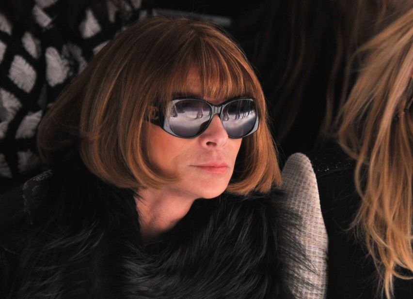 Wintour snapped at a Vera Wang show on Valentines Day, February 2012. 