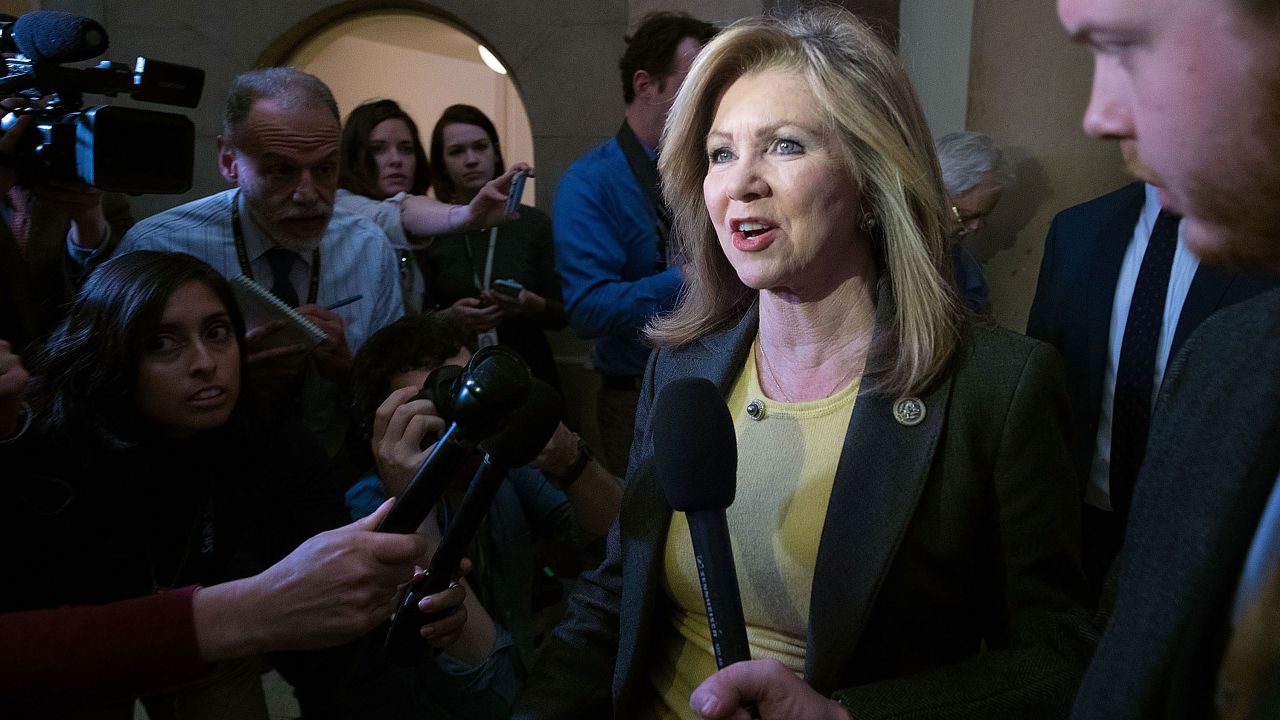 Marsha Blackburn, a Tennessee Republican, is seen on Capitol Hill in March 2017 in Washington, DC. 
