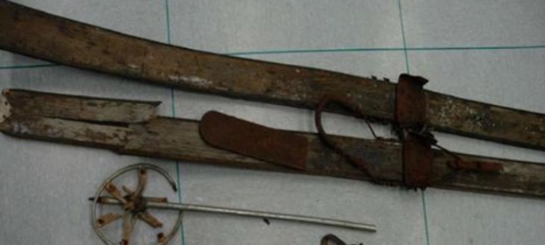 Italian police released images of the ski equipment found up in the mountains alongside the remains of Henri le Masne