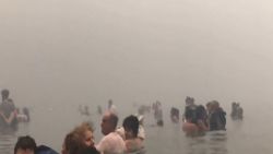 greece sea wildfire