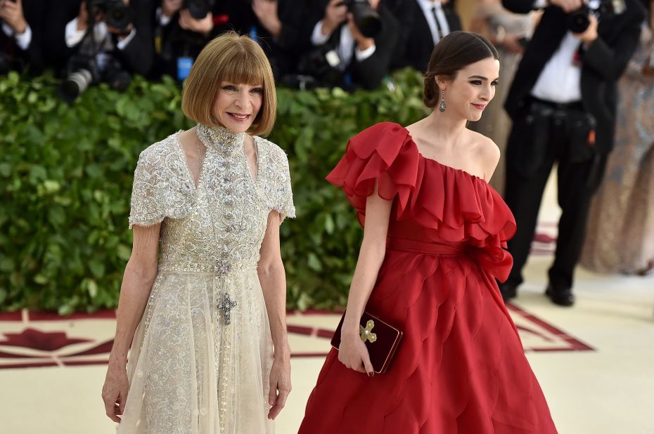 Anna Wintour and her daughter Bee Shaffer attend the Met Gala in May 2018. This year's theme was "Heavenly Bodies: Fashion & The Catholic Imagination."