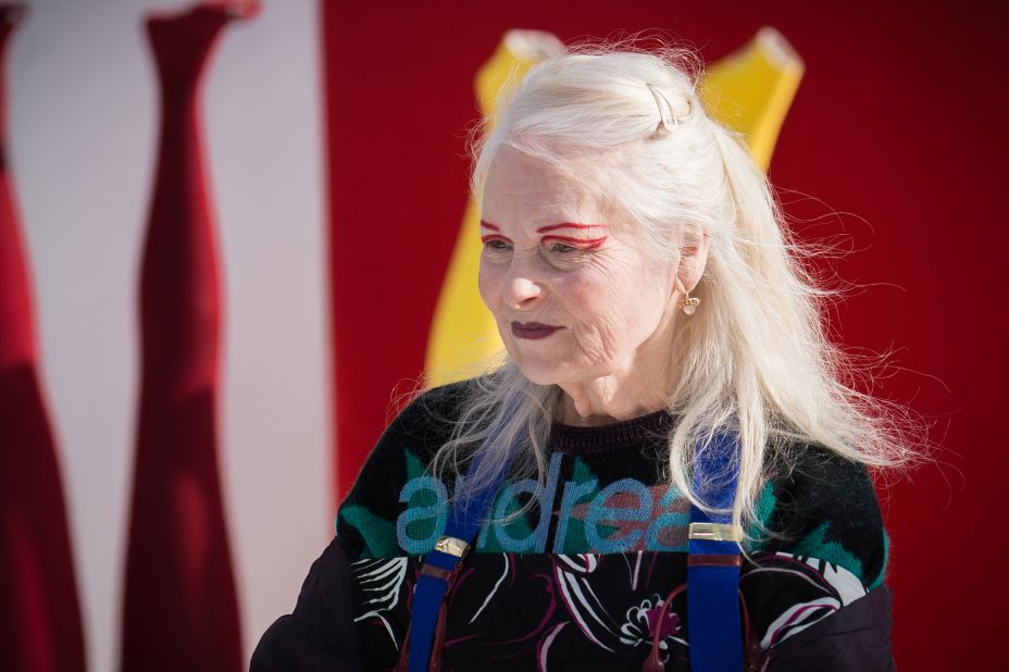 Westwood walks the runway during the Vivienne Westwood show on March 3, 2018 in Paris, France.  