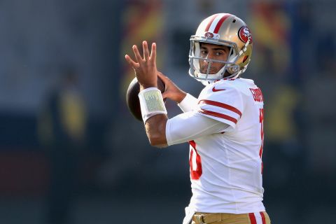 A former backup to Tom Brady in New England, Jimmy Garoppolo took over a terrible 1-10 San Francisco 49ers team last season and promptly won the final five games. Although he has only started seven games his entire career, Garoppolo was rewarded with a  five-year, $137.5 million contract in the offseason. Now the pressure is on.