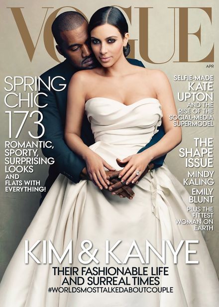 April 2014: Kim Kardashian West and Kanye West by Annie Leibovitz