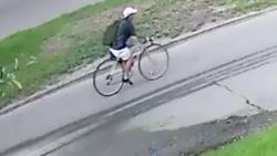 Houston Police released new video of the man who they believe shot and killed prominent cardiologist Dr. Mark Hausknecht in broad daylight on June 20. In the video, taken from a residential surveillance system, the suspect is seen riding a bicycle through a nearby neighborhood "immediately following the doctor's shooting," according to Houston PD. The footage is from the same Houston street where neighbors were going door to door asking others to scrub through surveillance footage looking for images of the suspect. 