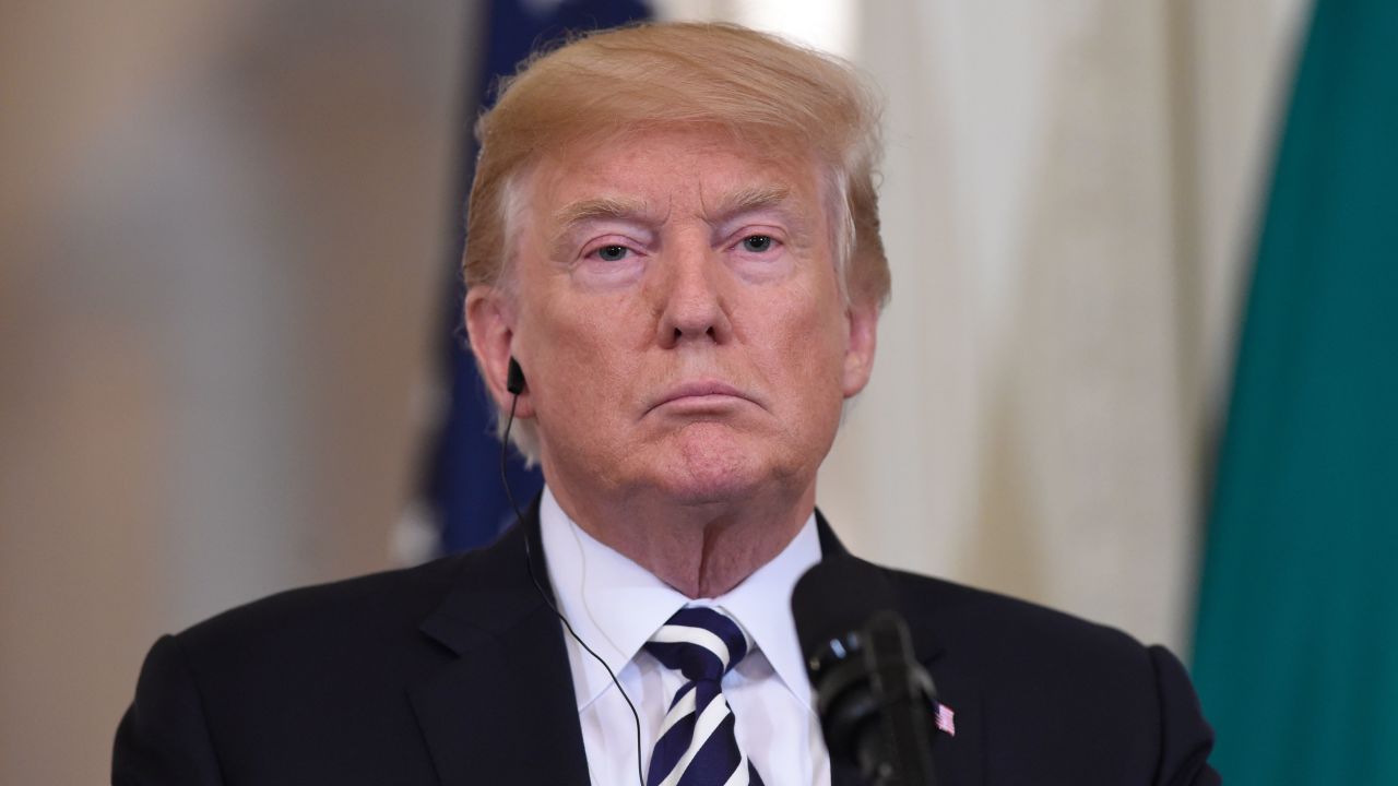 US President Donald Trump listens during a joint press conference with Italian Prime Minister Giuseppe Conte in the East Room of the White House in Washington, DC, July 30, 2018. (SAUL LOEB/AFP/Getty Images)