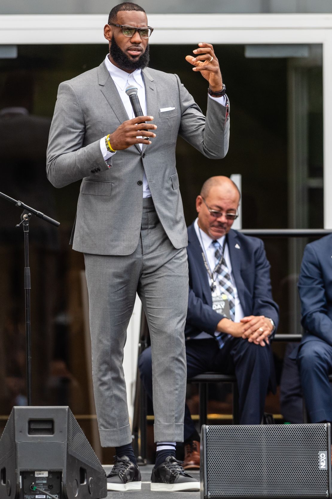 LeBron James during the opening ceremonies of the I Promise School in 2018.