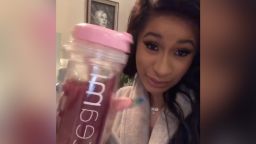 Rapper Cardi B holds up her cup of Teami detox tea on Instagram. 