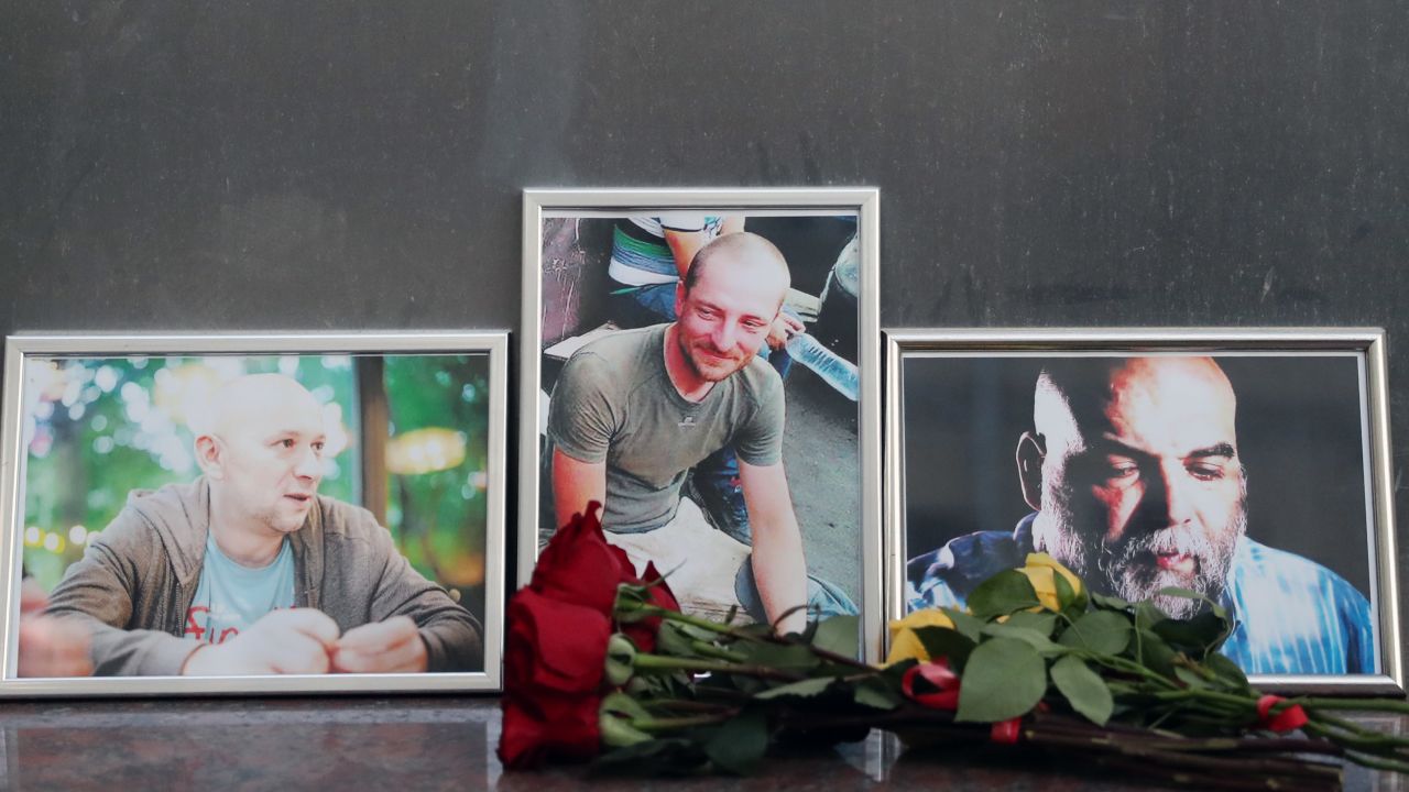 The Russian Foreign Ministry said journalistic documents were found with the bodies identifying the men as Orhan Dzhemal, Kirill Radchenko and Alexander Rastorguyev.