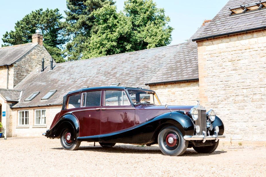 A collection of eight rare Rolls-Royces, including cars used by Queen Elizabeth II and Princess Diana, is going up for auction. Among them is this 1950 Rolls-Royce Phantom IV State Landaulette.